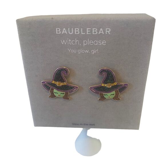 Baublebar Glow-in-the-dark Adorable Witch Post Earrings. - Picture 1 of 6